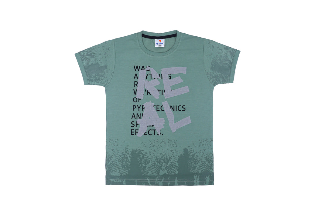 Teal printed t-shirt for kids