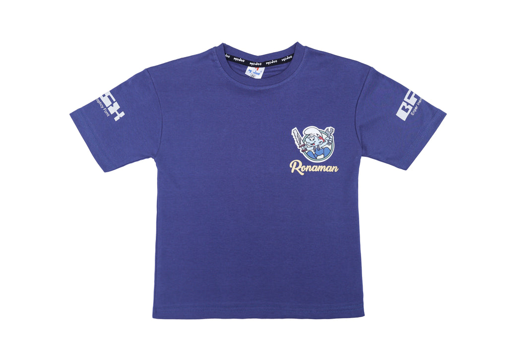 blue tshirt for boys back printed