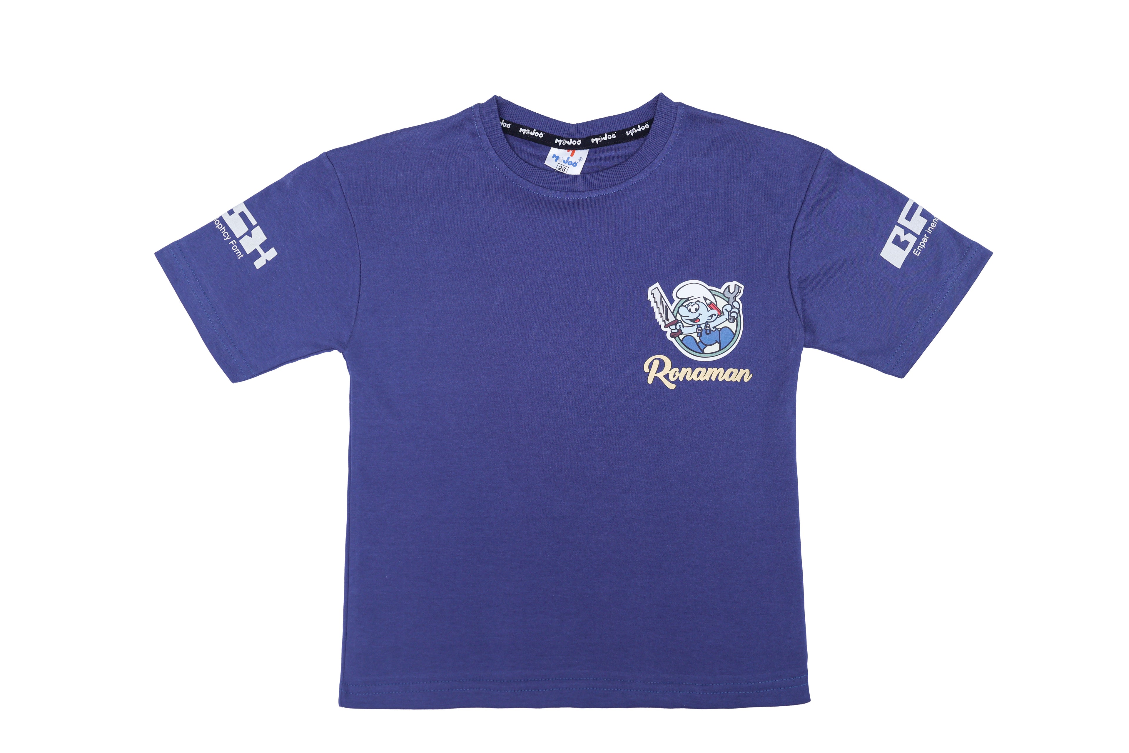 blue tshirt for boys back printed