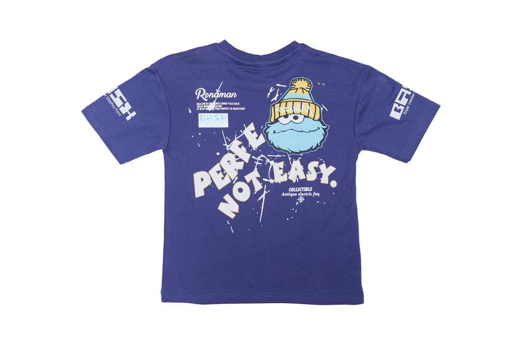 blue tshirt for boys back printed