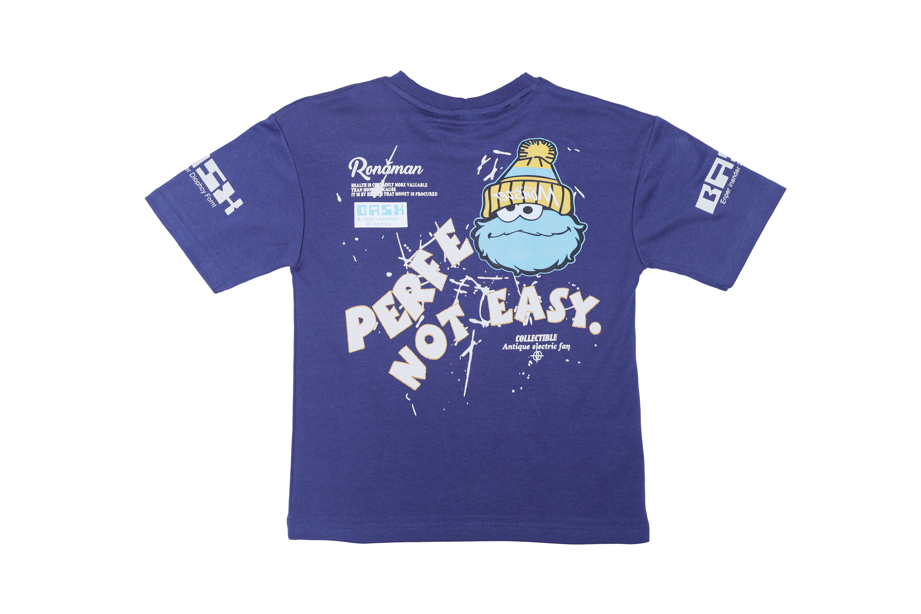 blue tshirt for boys back printed