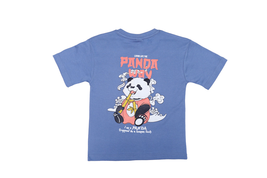 blue panda tshirt cotton