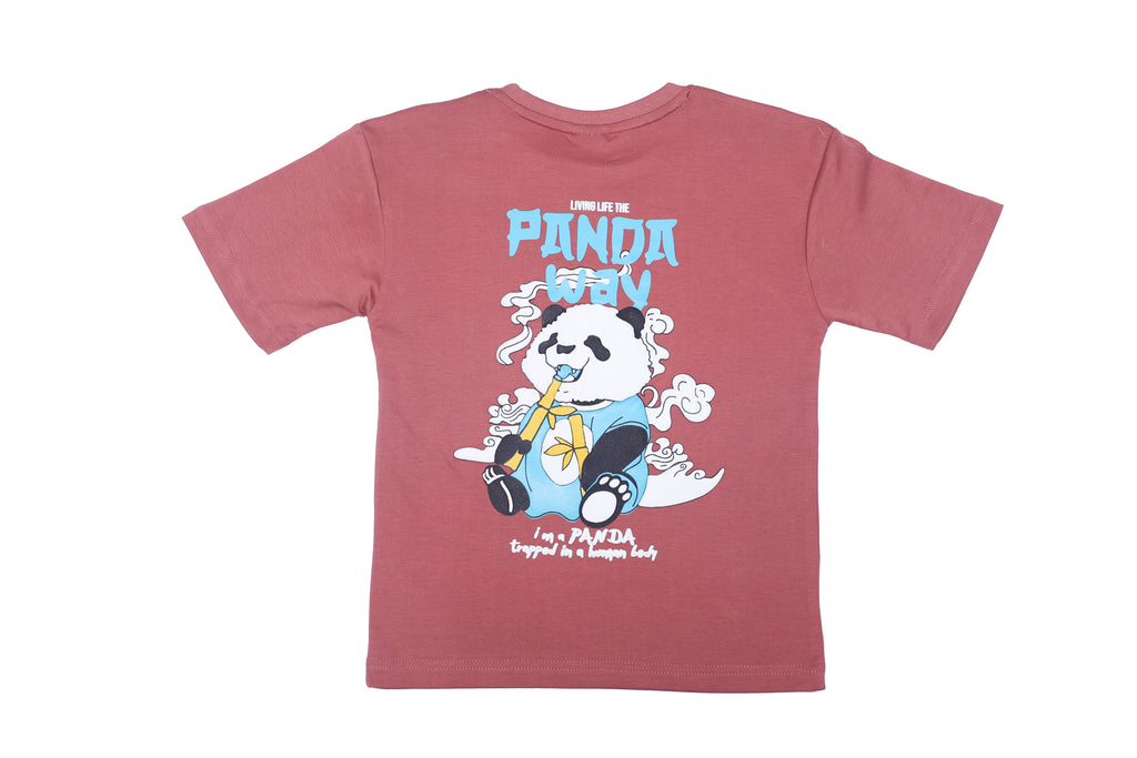 Red panda printed boys tshirt for 8-12 years