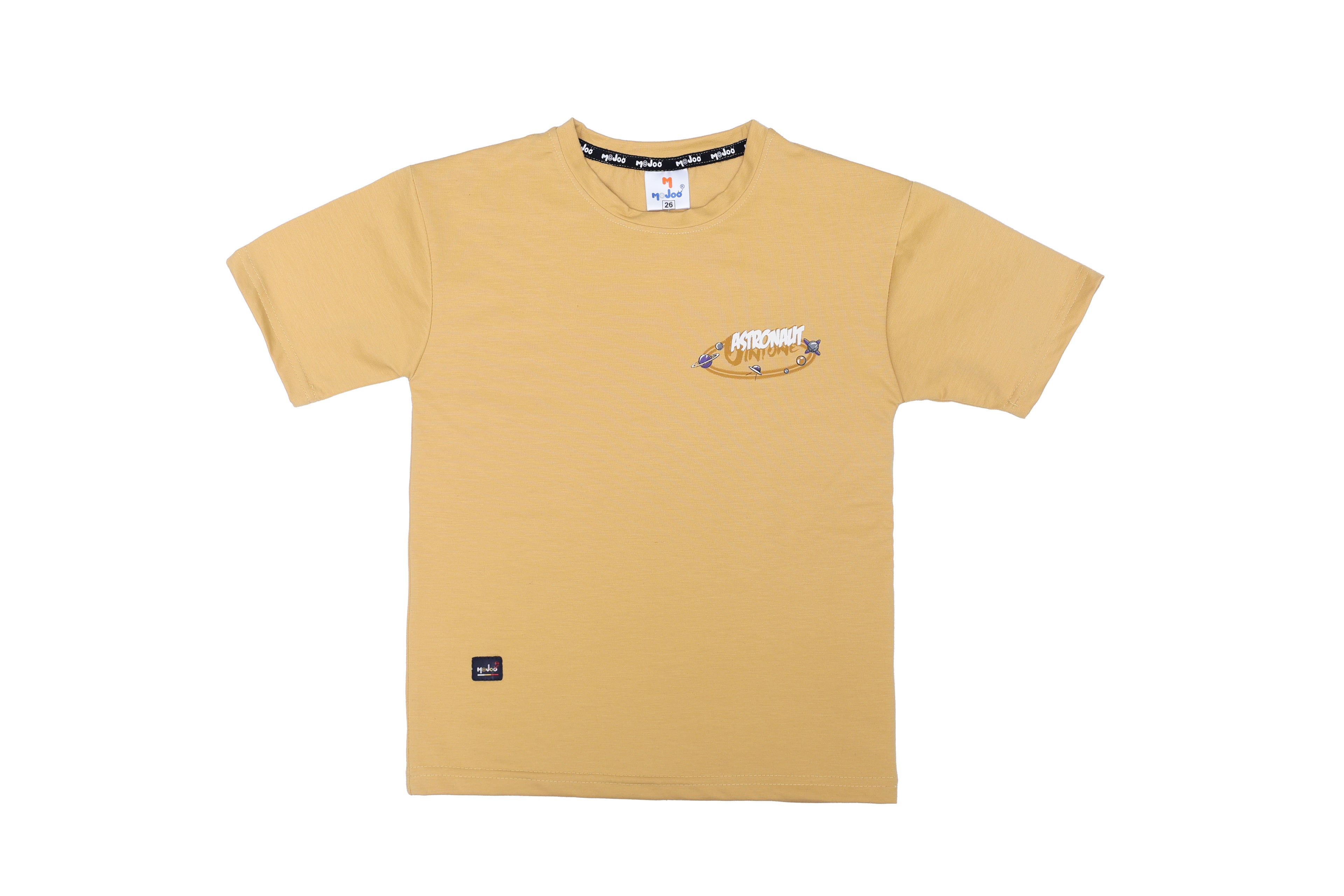 yellow boys t-shirt astronaut printed front back