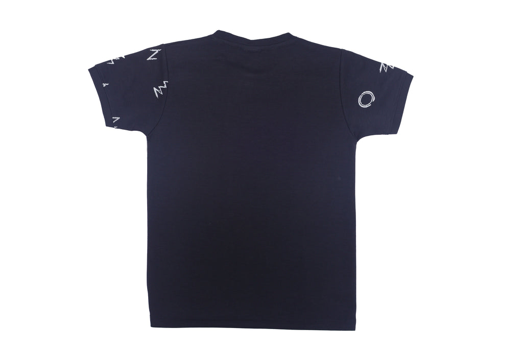 Boys Printed T-Shirt Dark blue shaded designer Cotton for kids