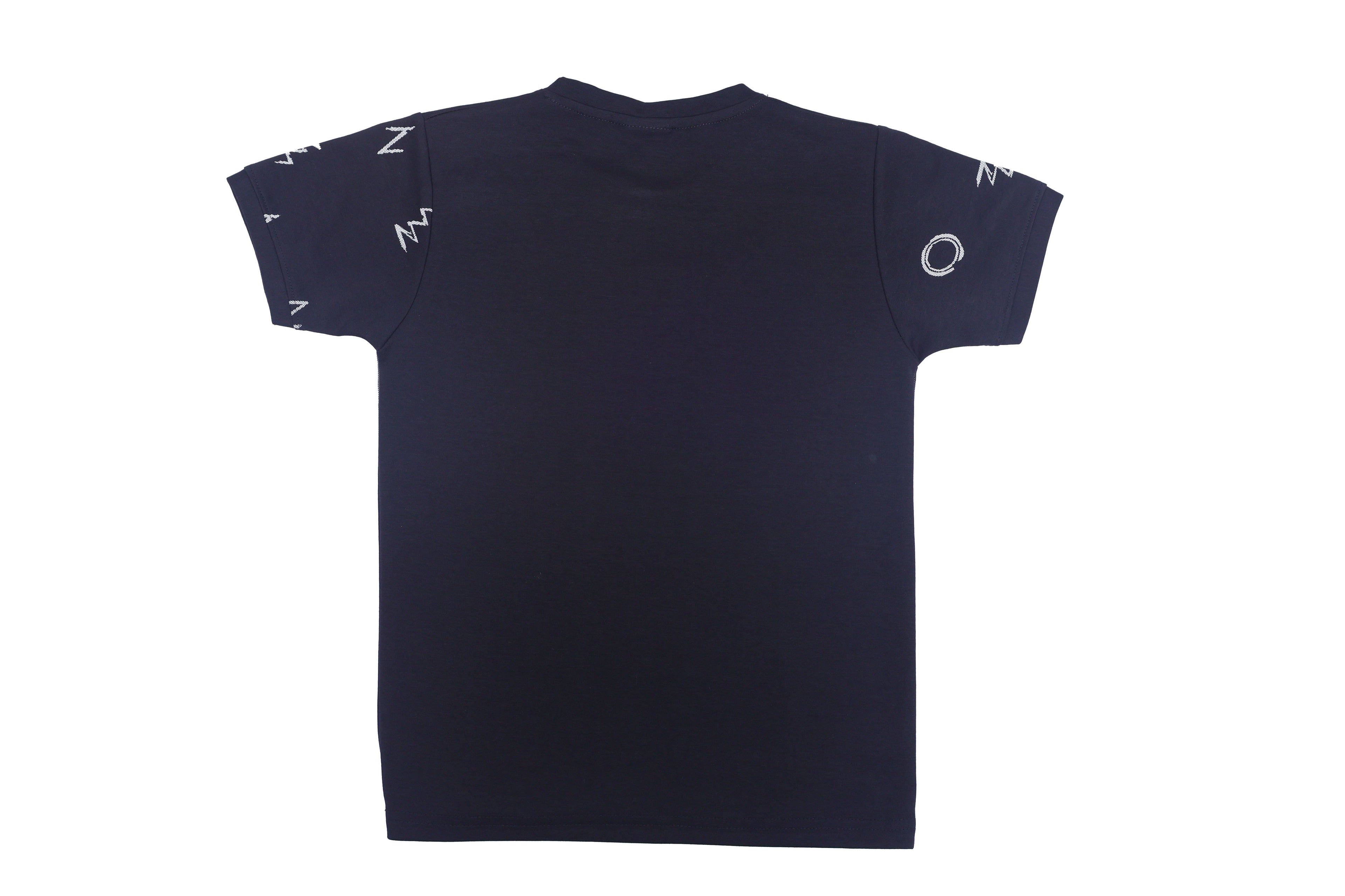 Boys Printed T-Shirt Dark blue shaded designer Cotton for kids