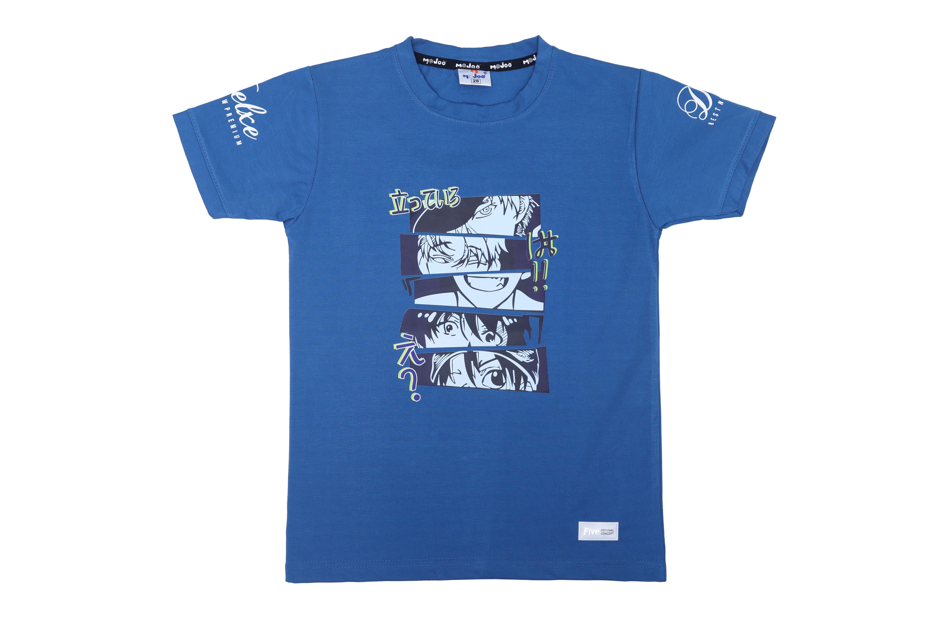 Boys Printed T-Shirt blue designer print Cotton for kids