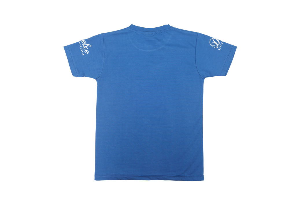 Boys Printed T-Shirt blue designer print Cotton for kids