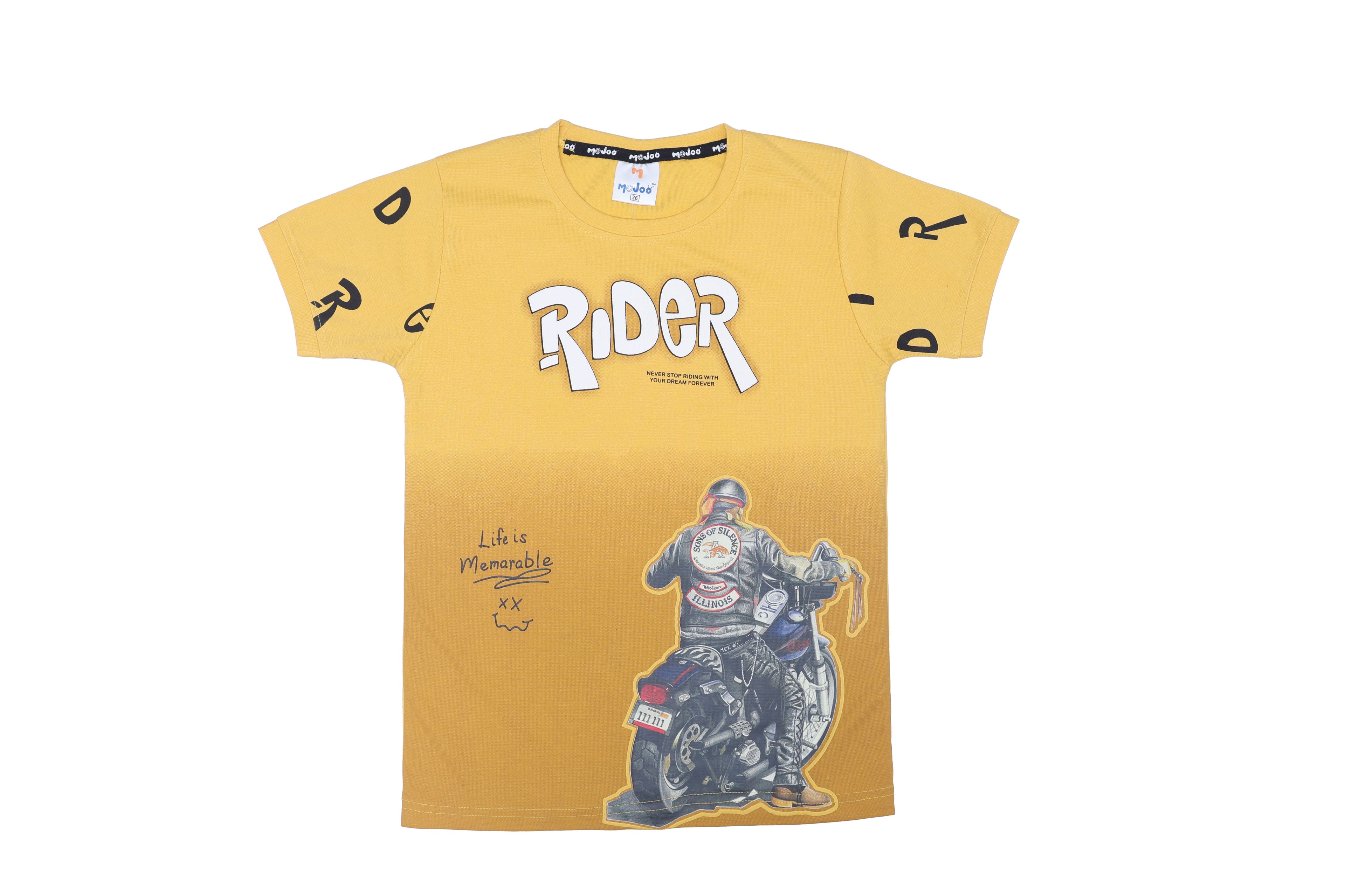 Boys Printed T-Shirt yellow designer print Cotton for kids