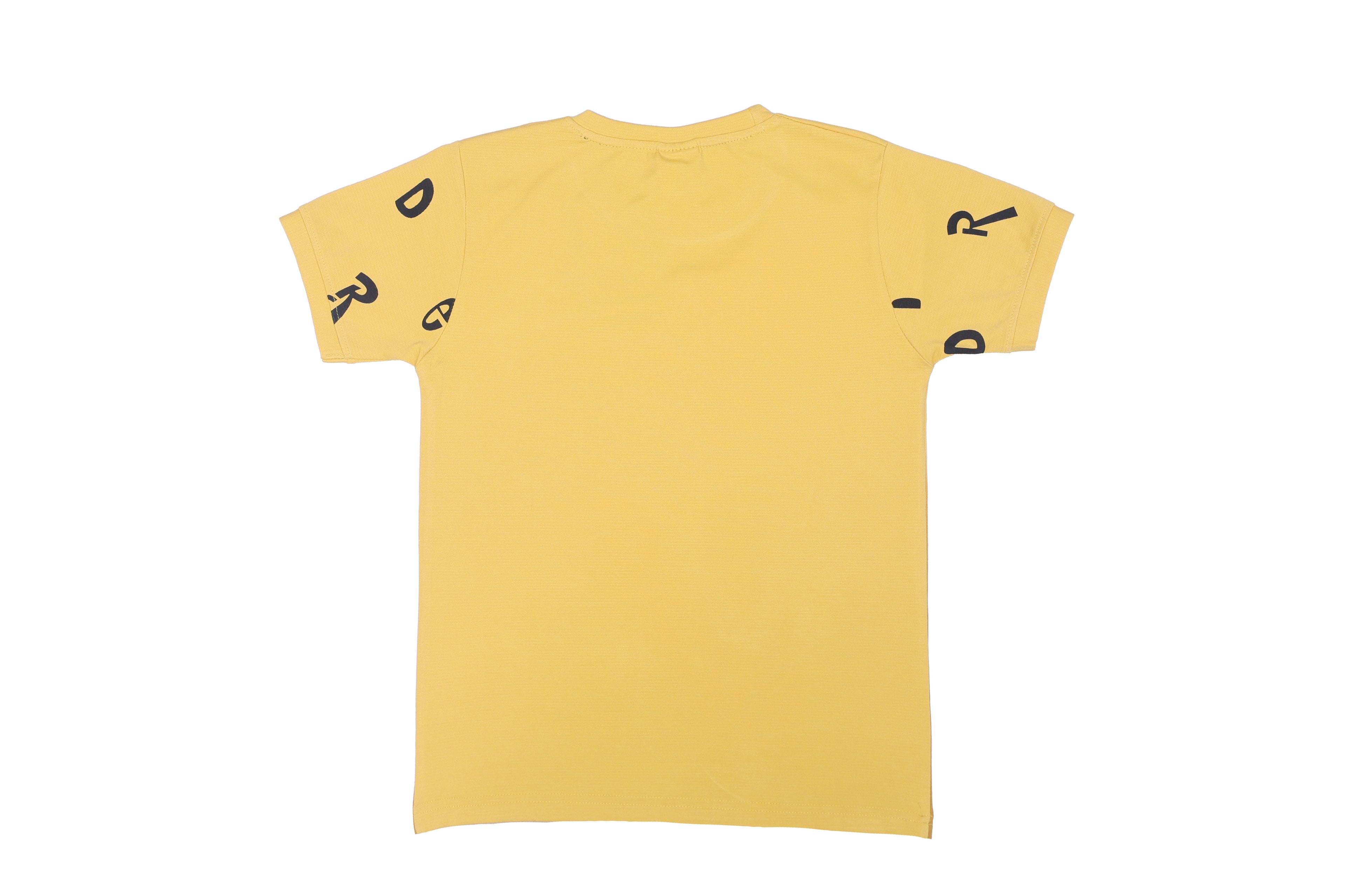 Boys Printed T-Shirt yellow designer print Cotton for kids