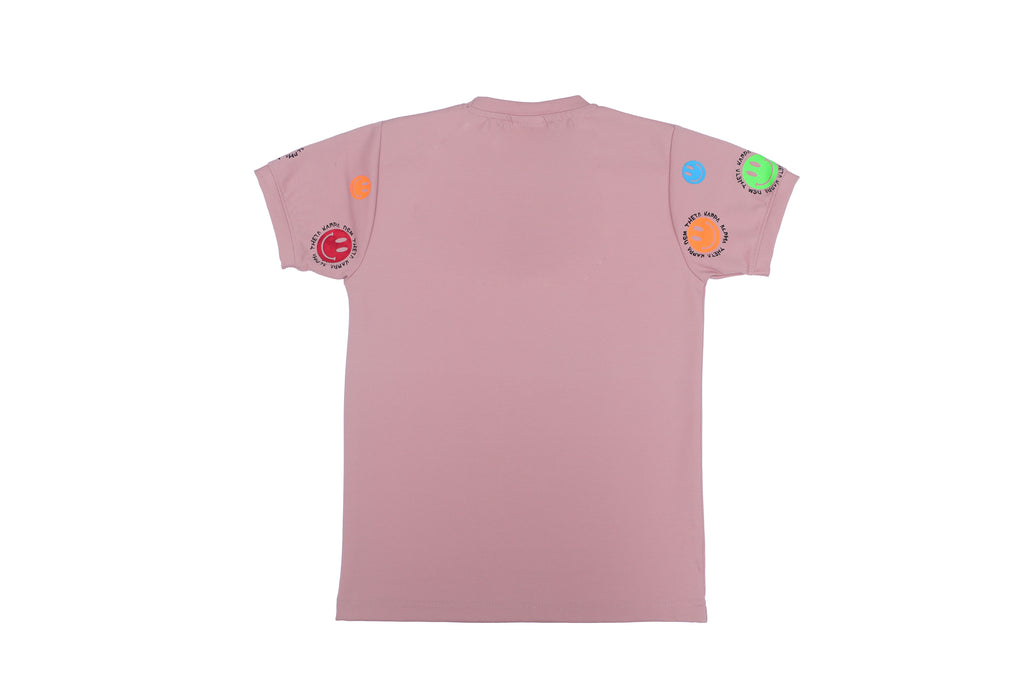 Boys Printed T-Shirt multicolour designer print Cotton for kids pink