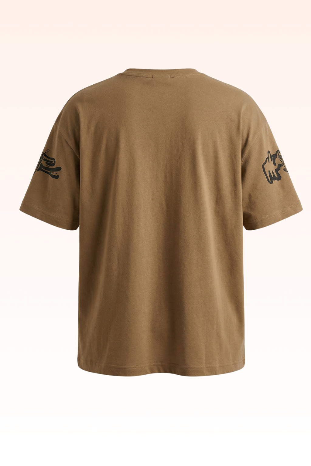 Oversize Brown Graphic Print T-shirt for Boys