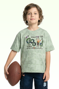 Oversize Green Good Printed T-shirt for Boys