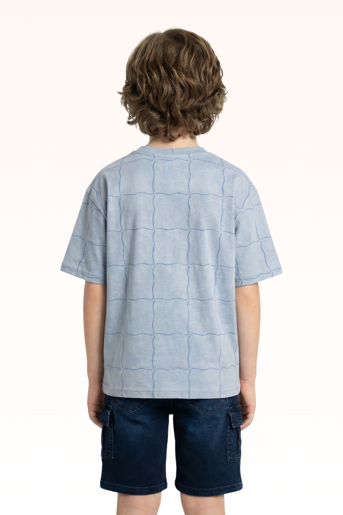 Oversize Glacier Blue Good Printed T-shirt for Boys