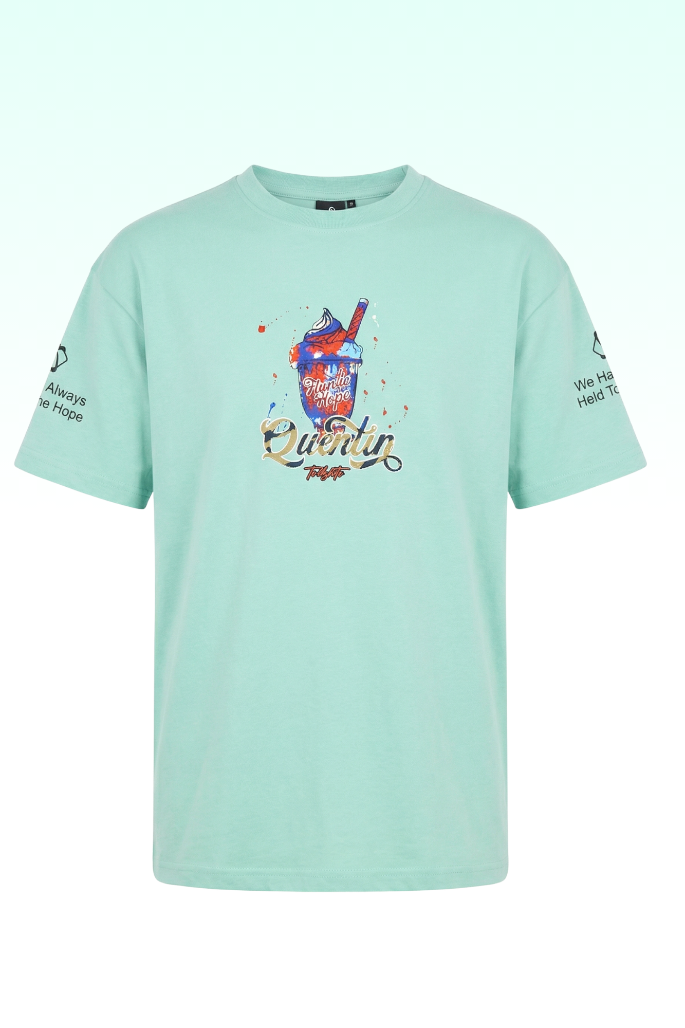 Oversize Light Blue Printed T-shirt for Boys