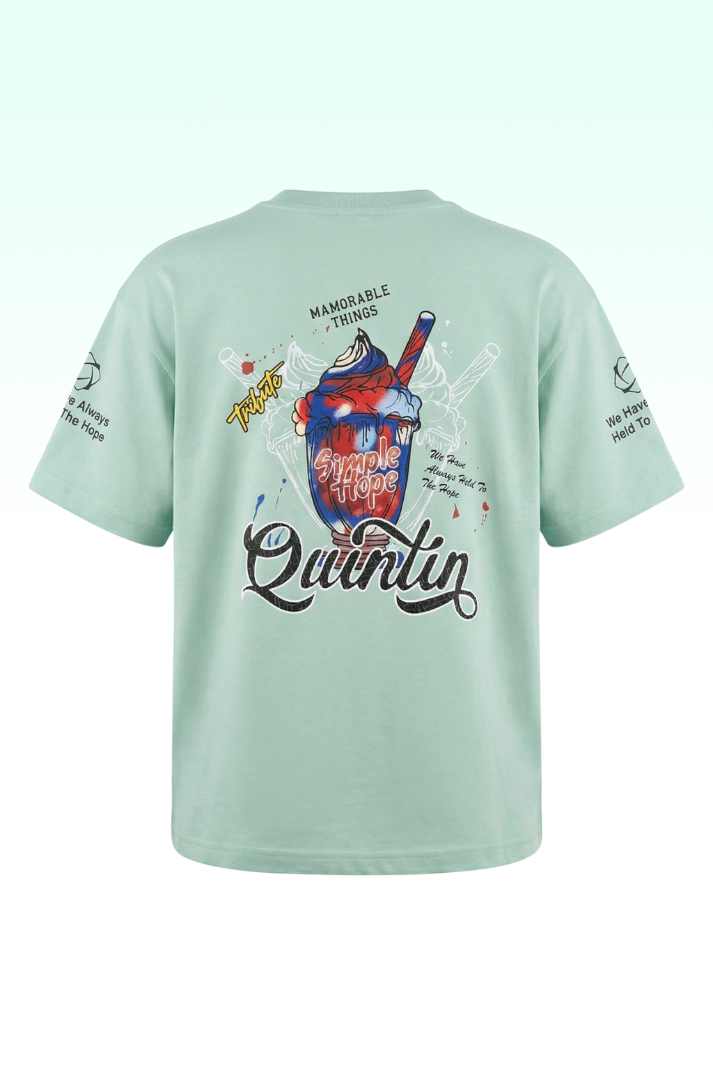 Oversize Light Blue Printed T-shirt for Boys