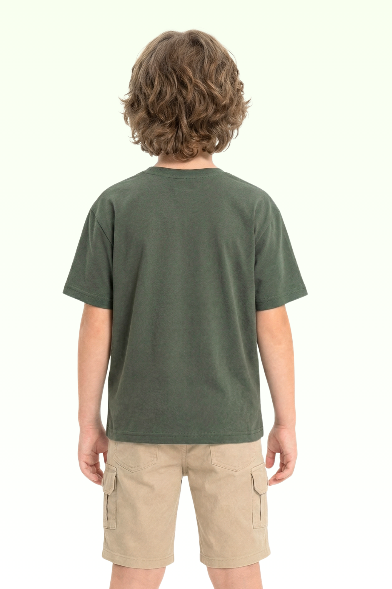 Oversize Dark Green Printed T-shirt for Boys