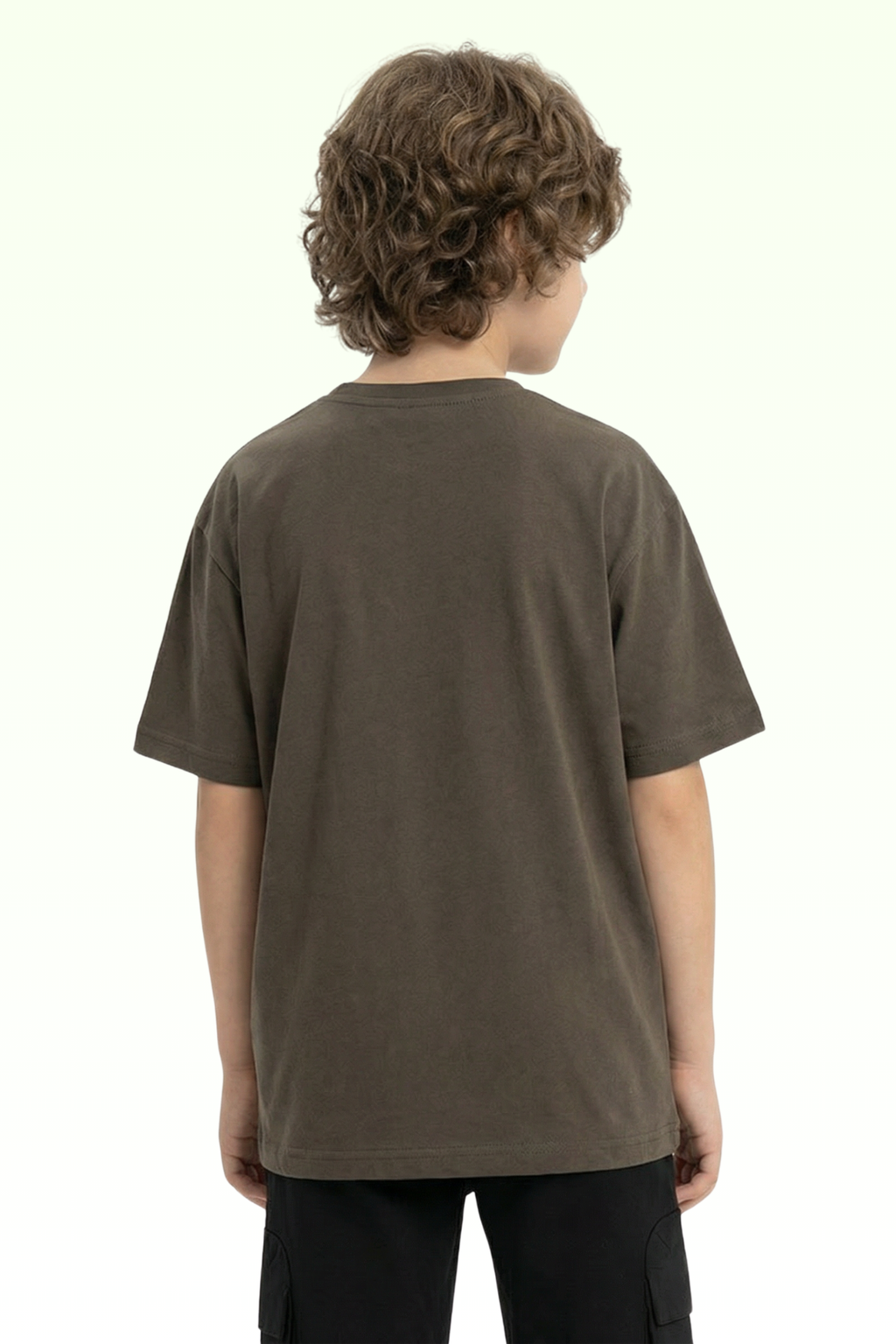Oversize Brown Continent Printed T-shirt for Boys