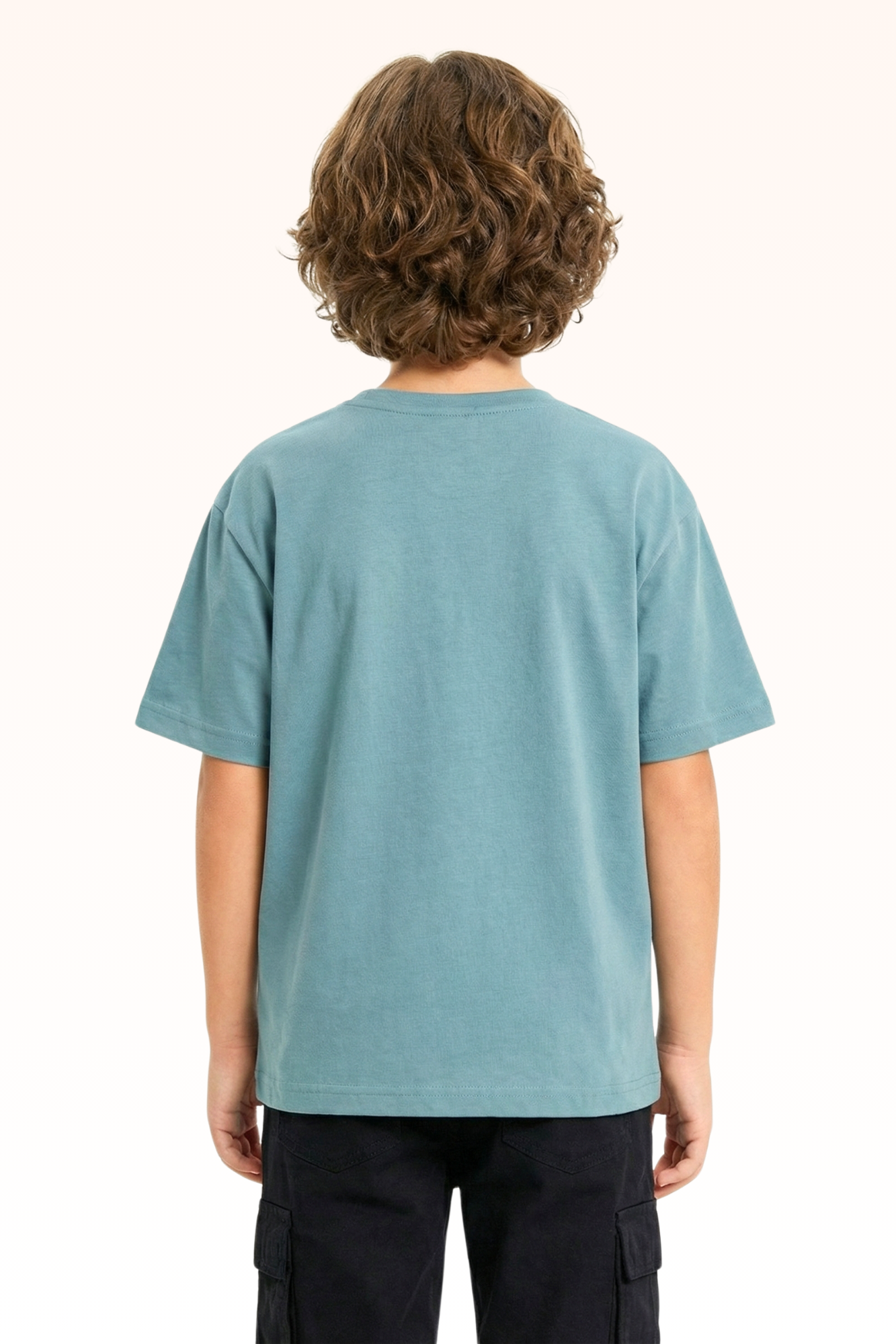 Oversize Sky Blue Continent Printed T-shirt for Boys