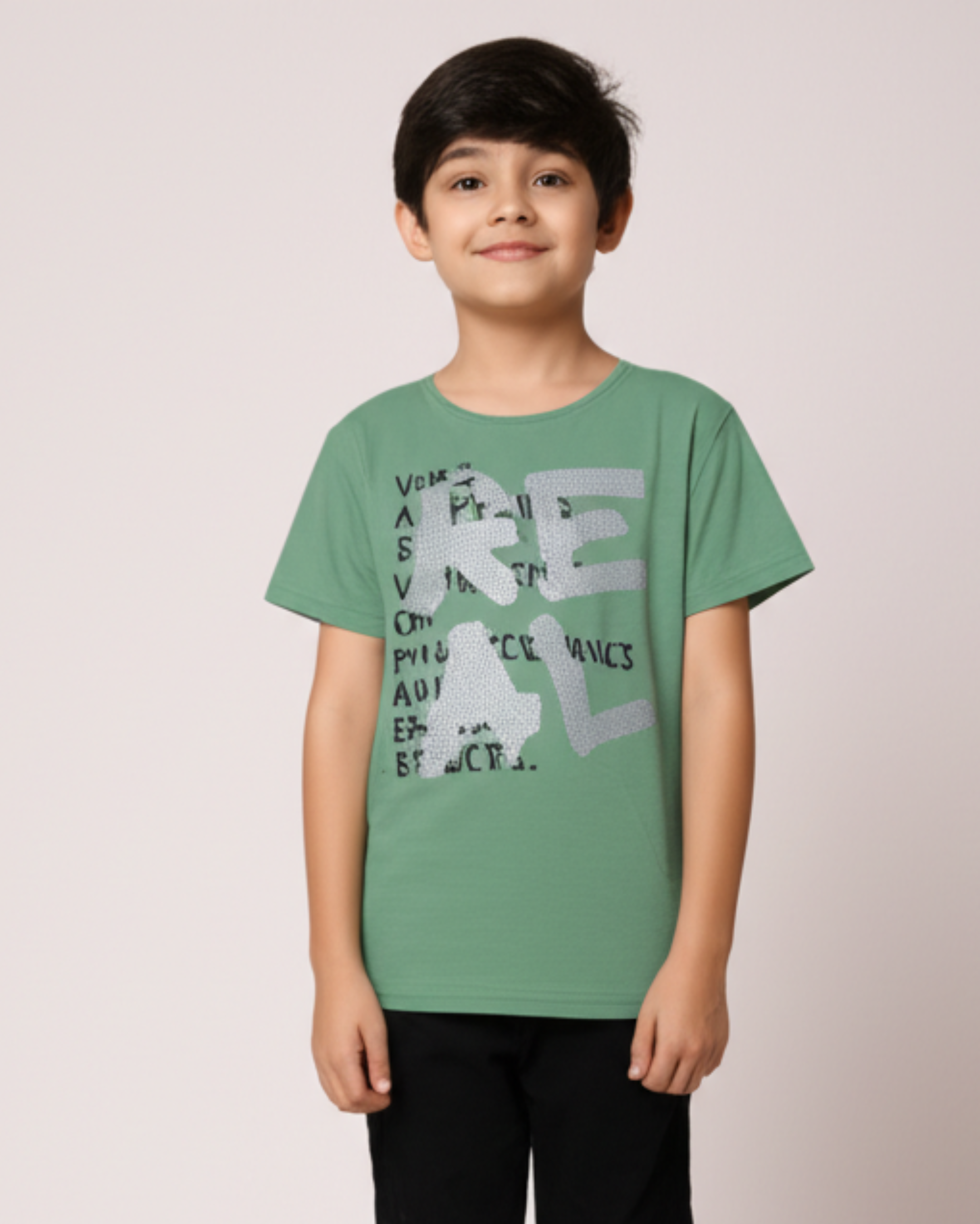 Teal printed t-shirt for kids