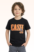 Black Cash Printed T-shirt for Boys