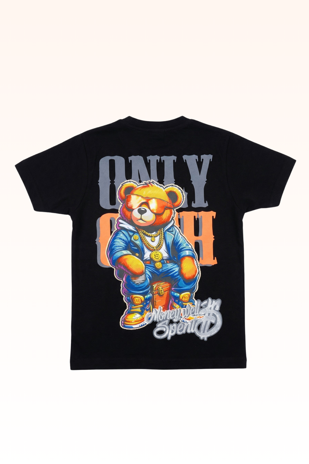 Black Cash Printed T-shirt for Boys