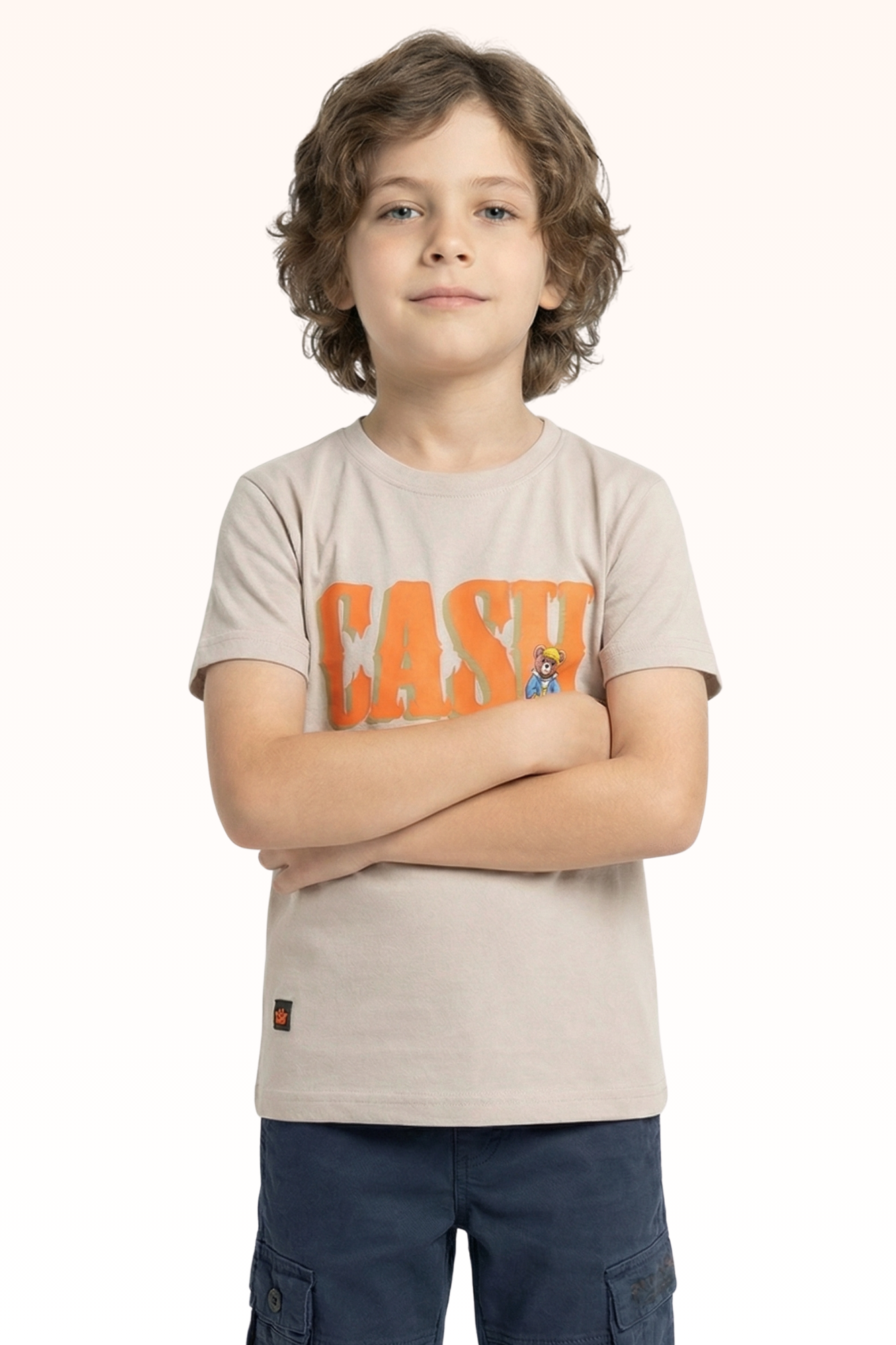 Off White Cash Printed T-shirt for Boys