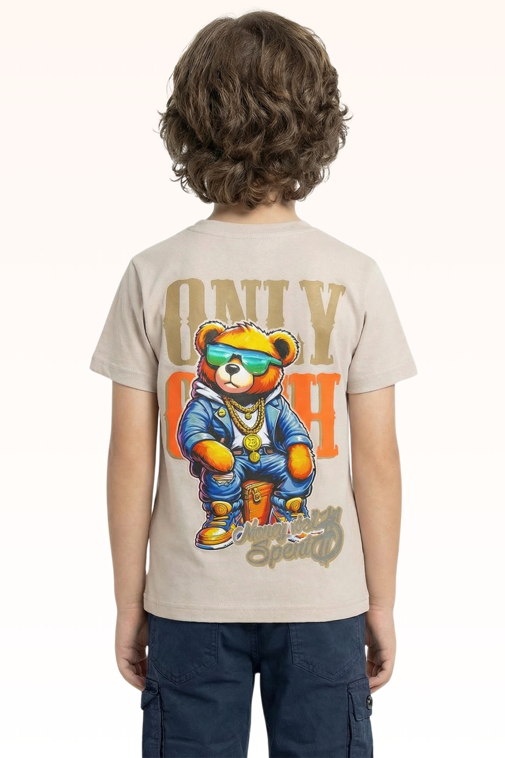 Off White Cash Printed T-shirt for Boys