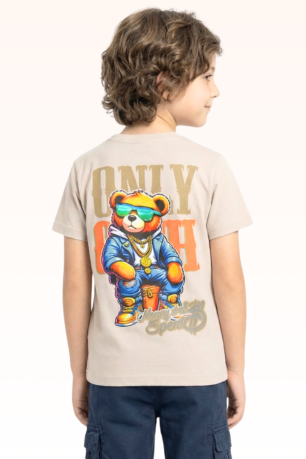 Off White Cash Printed T-shirt for Boys