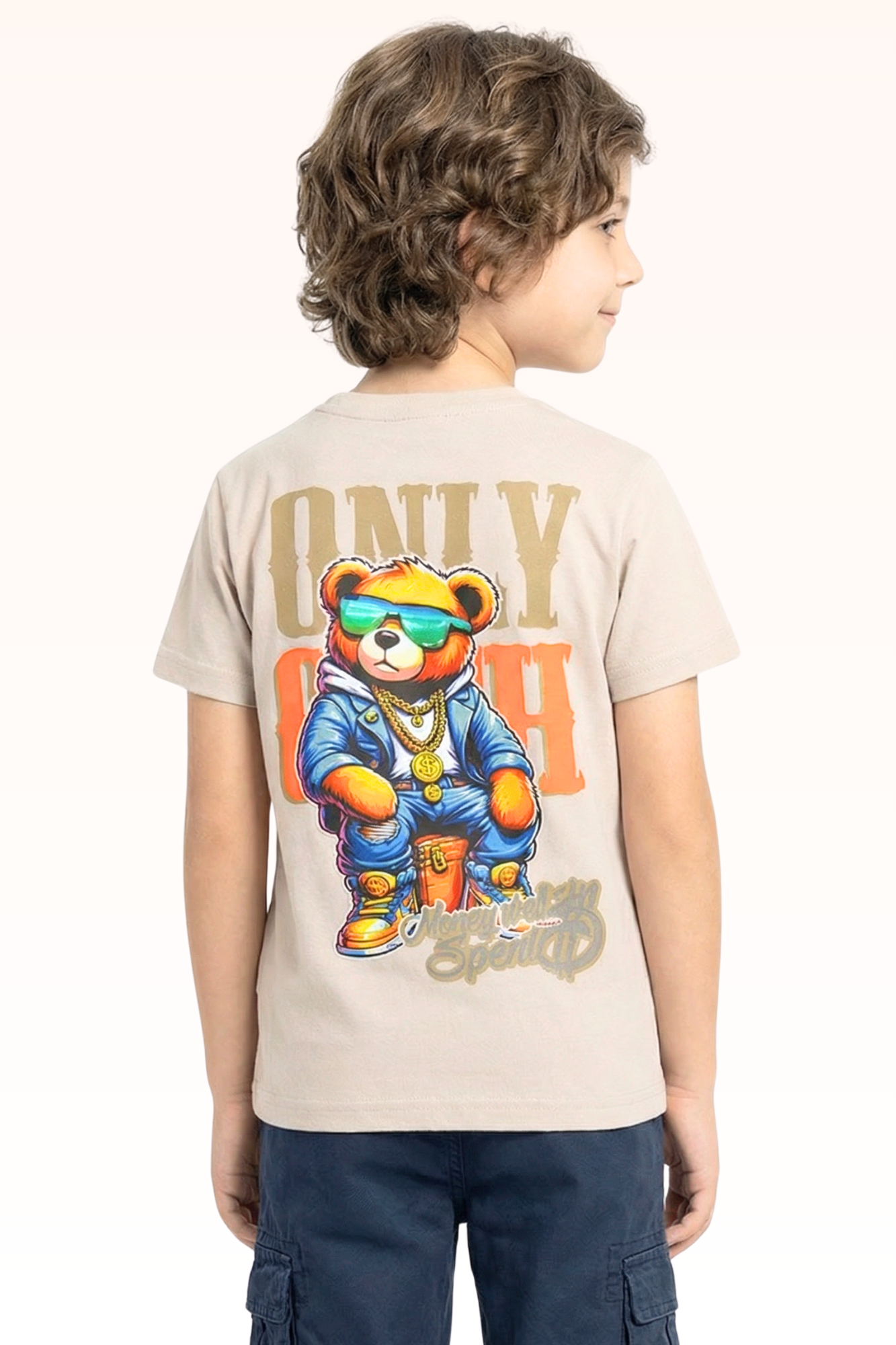 Off White Cash Printed T-shirt for Boys