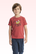 Carrot Red Printed T-shirt for Boys