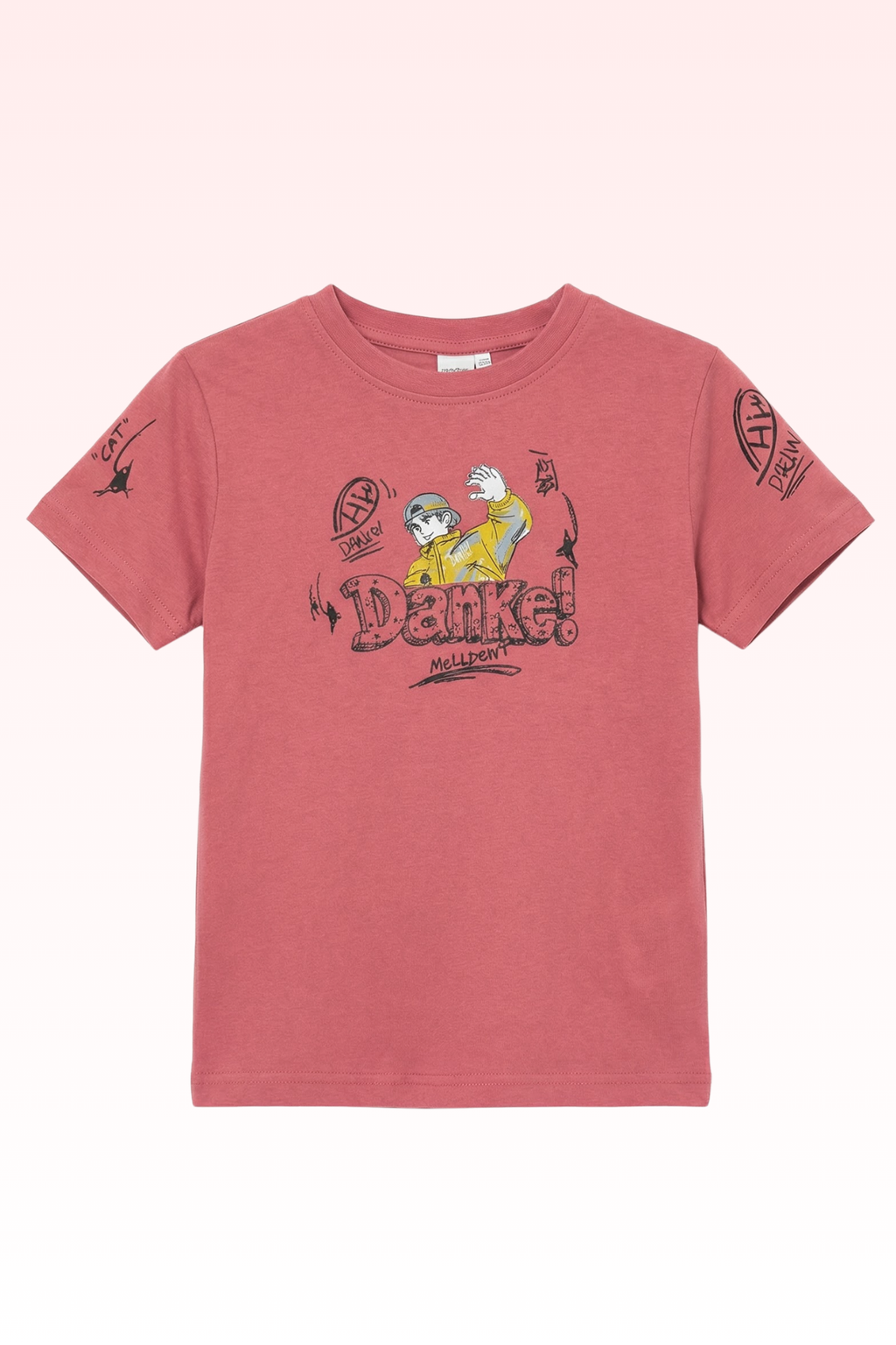 Carrot Red Printed T-shirt for Boys