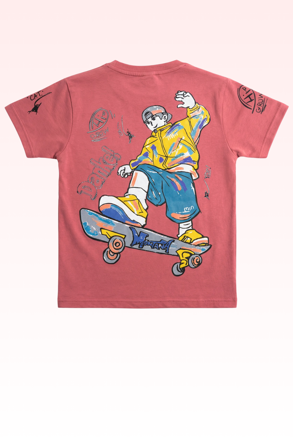 Carrot Red Printed T-shirt for Boys
