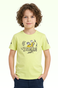 Neon Yellow Printed T-shirt for Boys