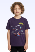 Purple Mountain Print T-shirt for Boys