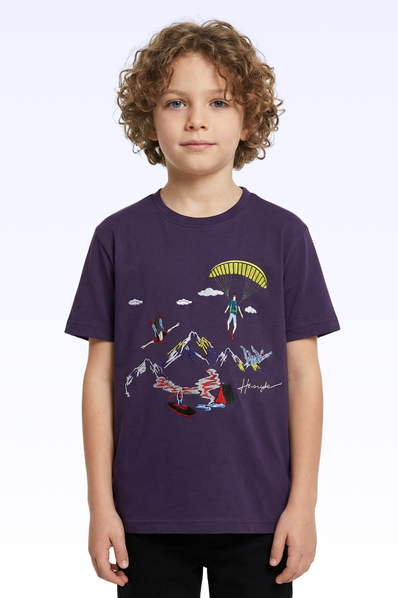 Purple Mountain Print T-shirt for Boys