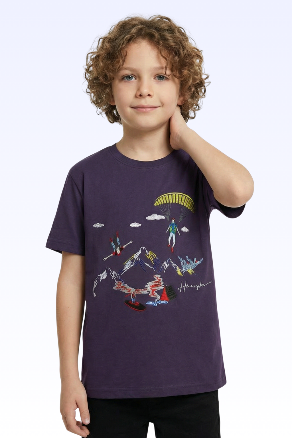 Purple Mountain Print T-shirt for Boys