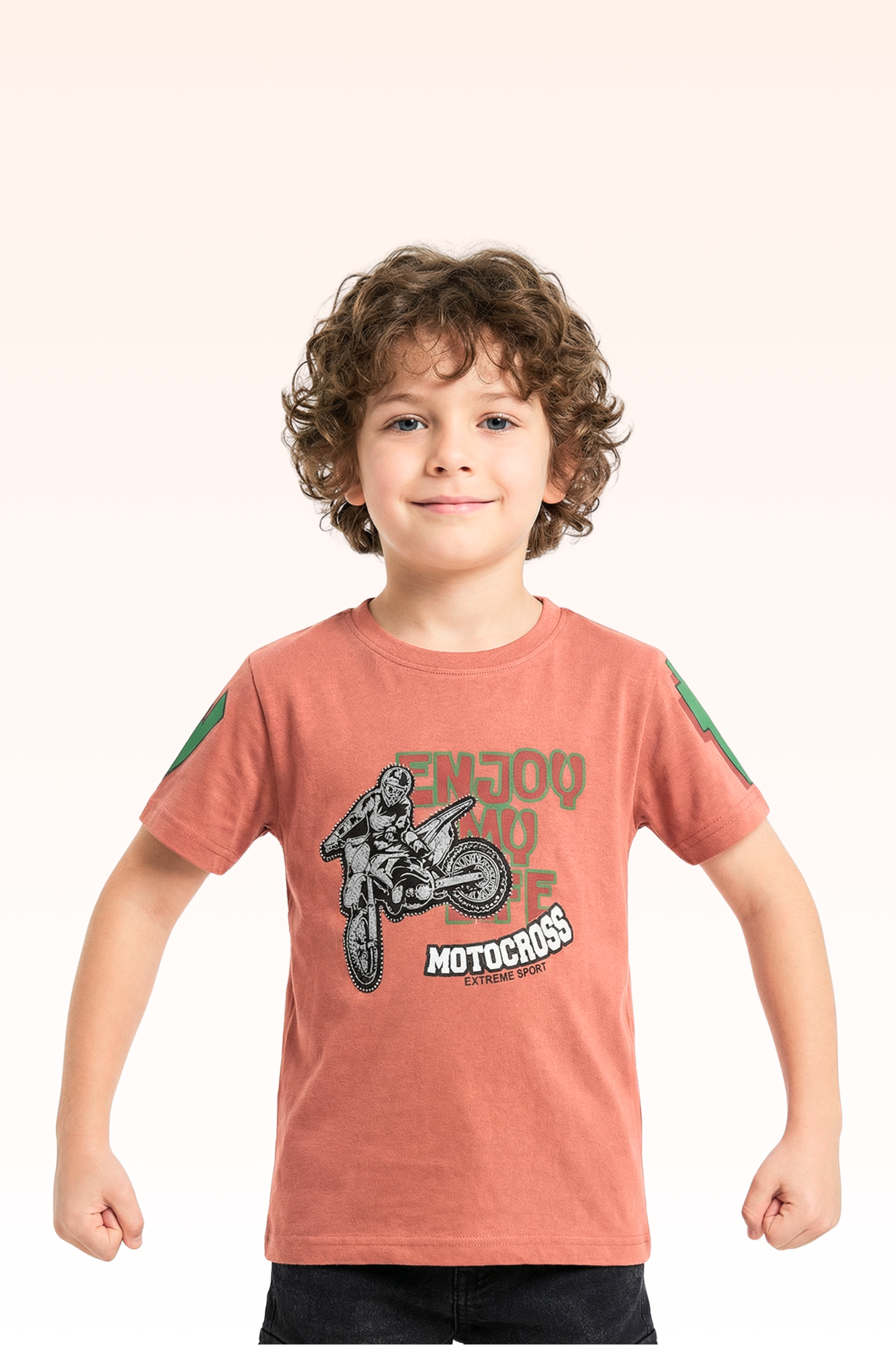 Carrot Red Graphic Print T-shirt for Boys