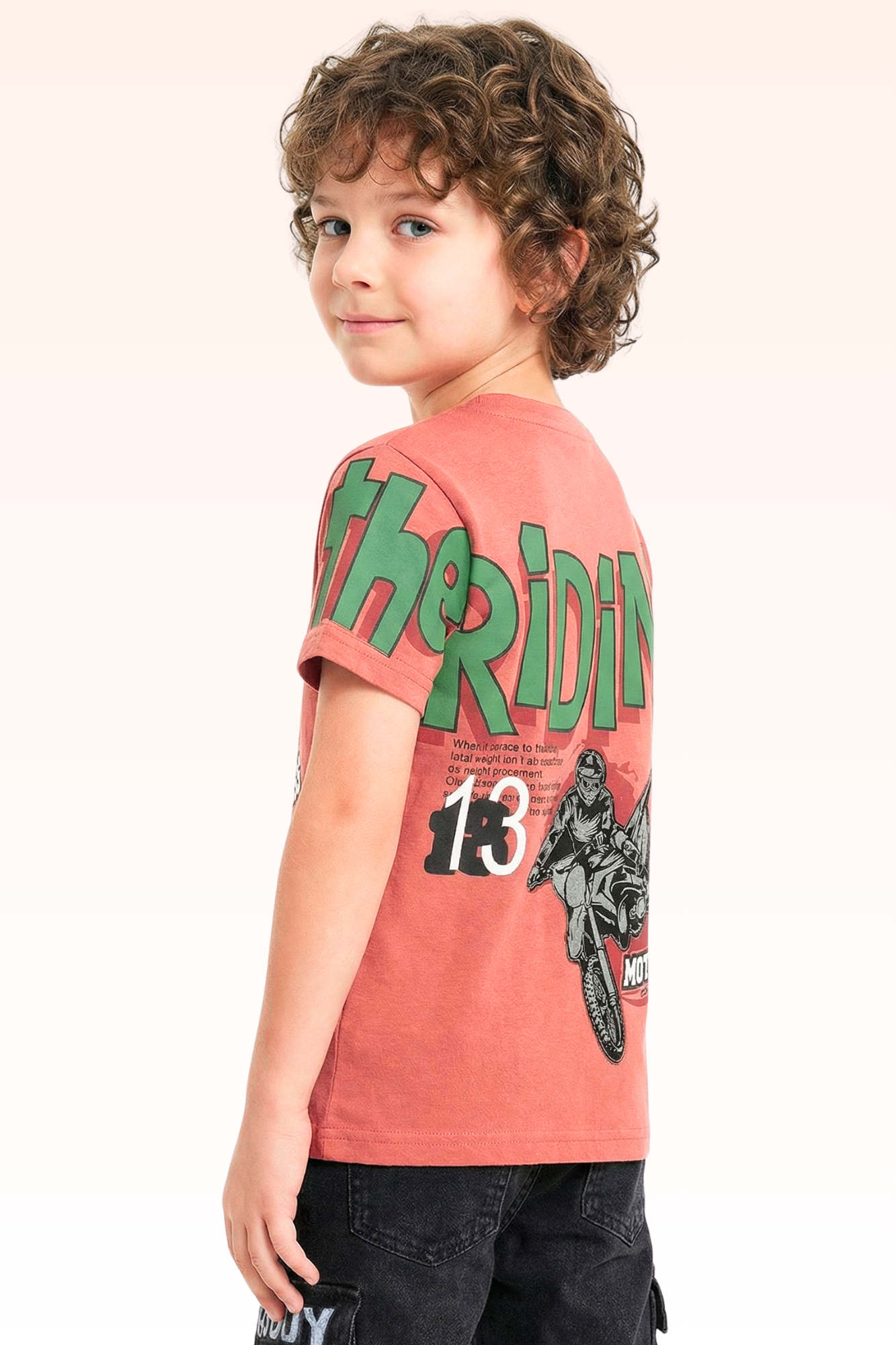 Carrot Red Graphic Print T-shirt for Boys