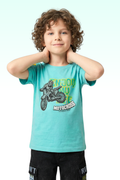 Sky Blue Graphic Print T-shirt for Boys