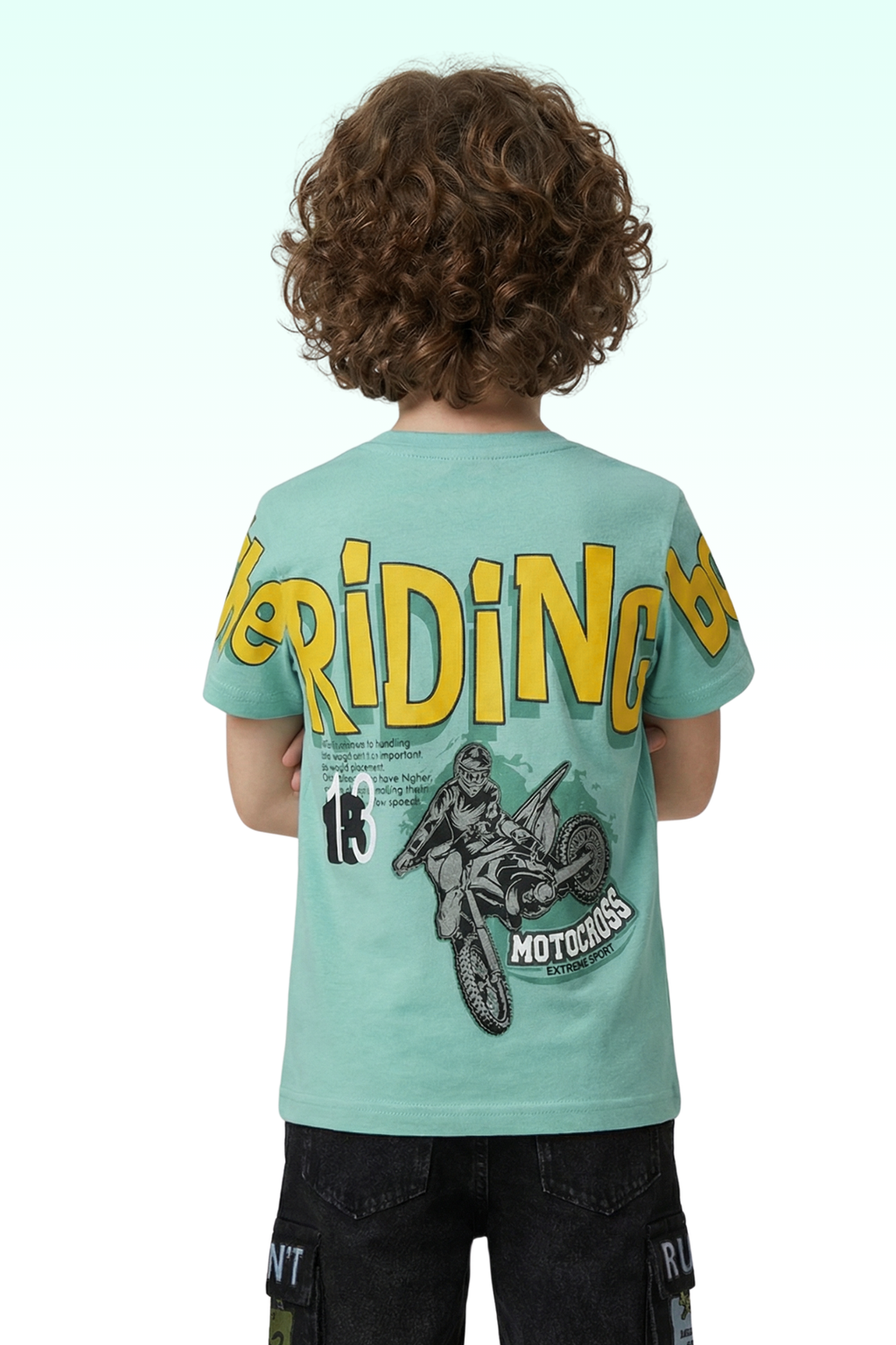 Sky Blue Graphic Print T-shirt for Boys