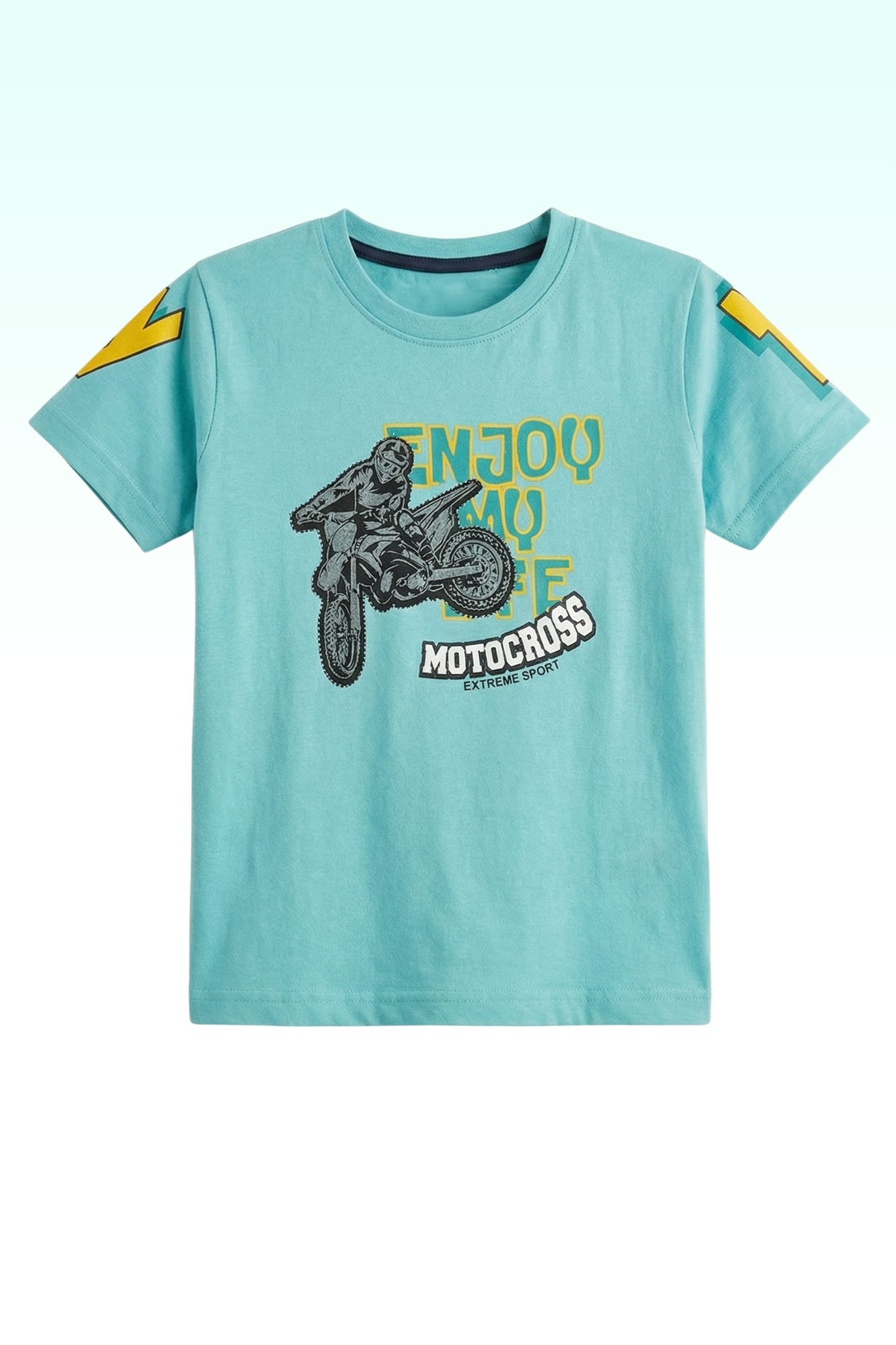Sky Blue Graphic Print T-shirt for Boys