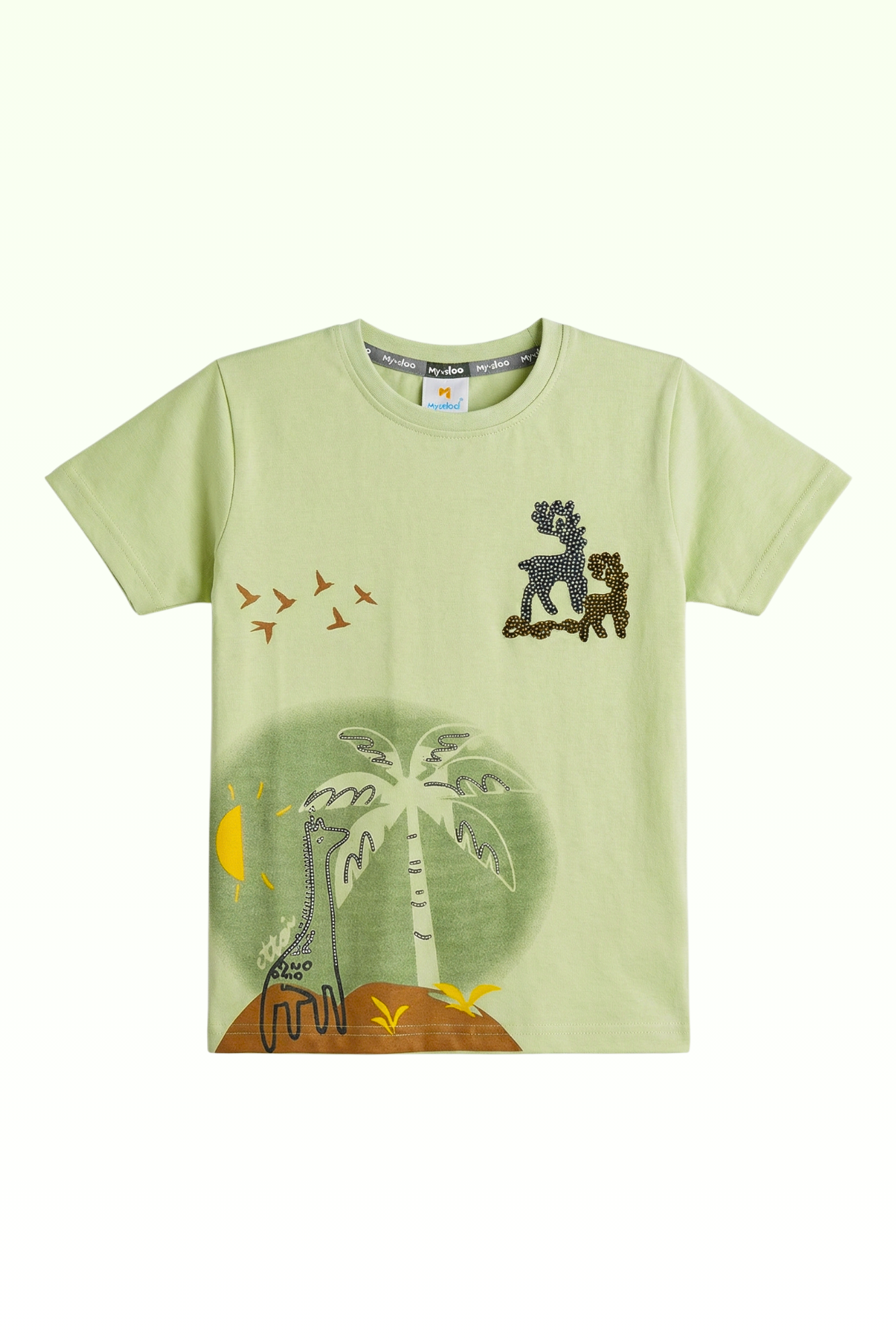 Green Graphic Print T-shirt for Boys