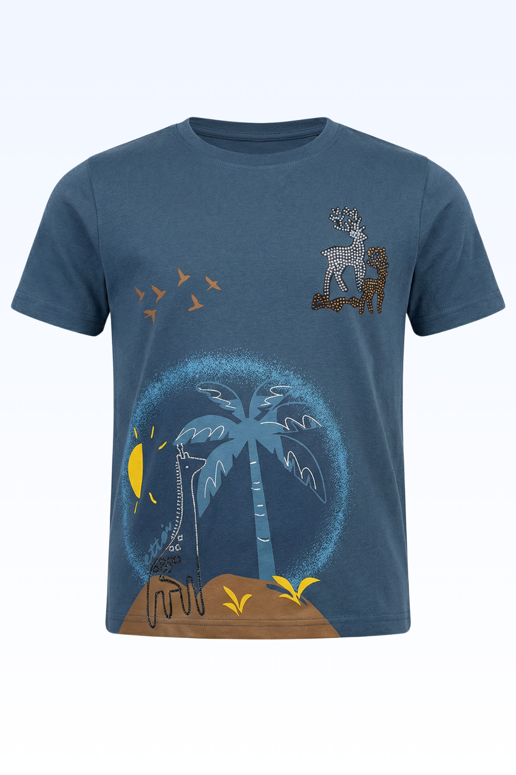 Navy Blue Graphic Print T-shirt for Boys