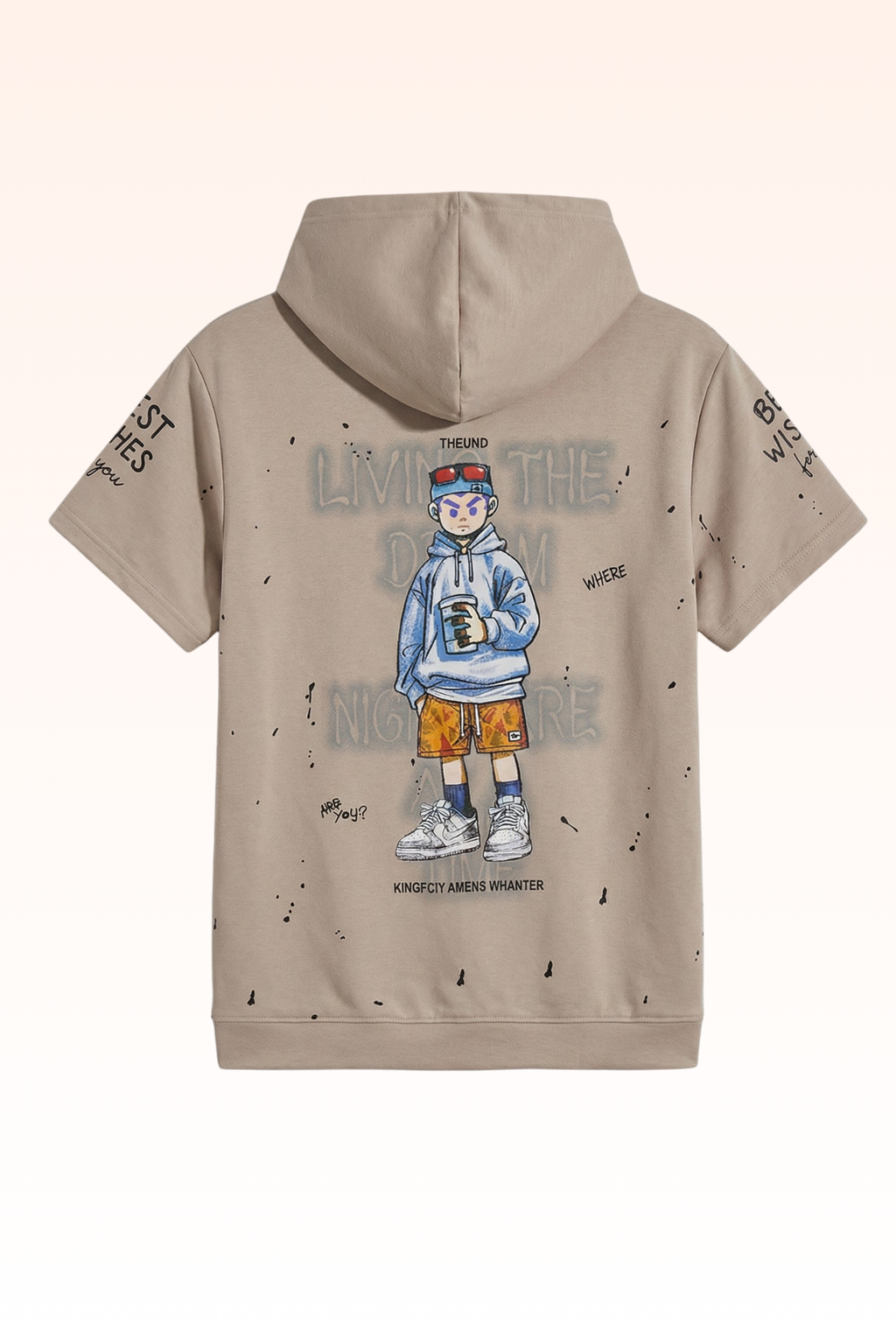 Grey Graphic Print Hoodie for Boys