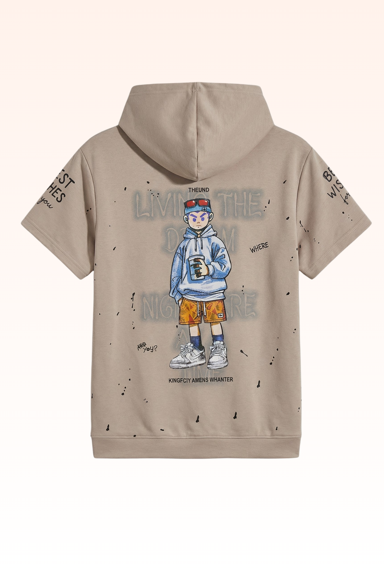 Grey Graphic Print Hoodie for Boys