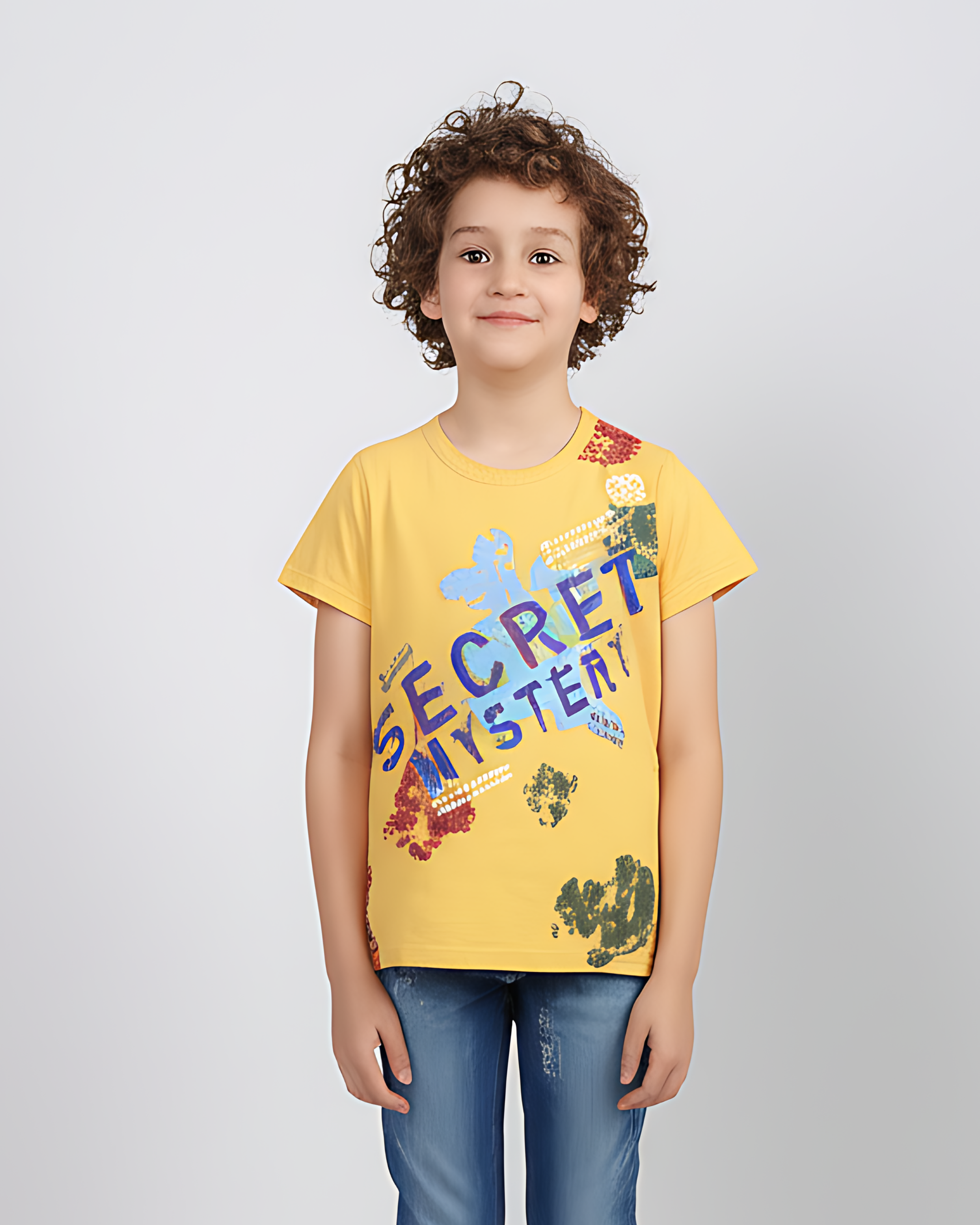 Yellow printed T-shirt for kids