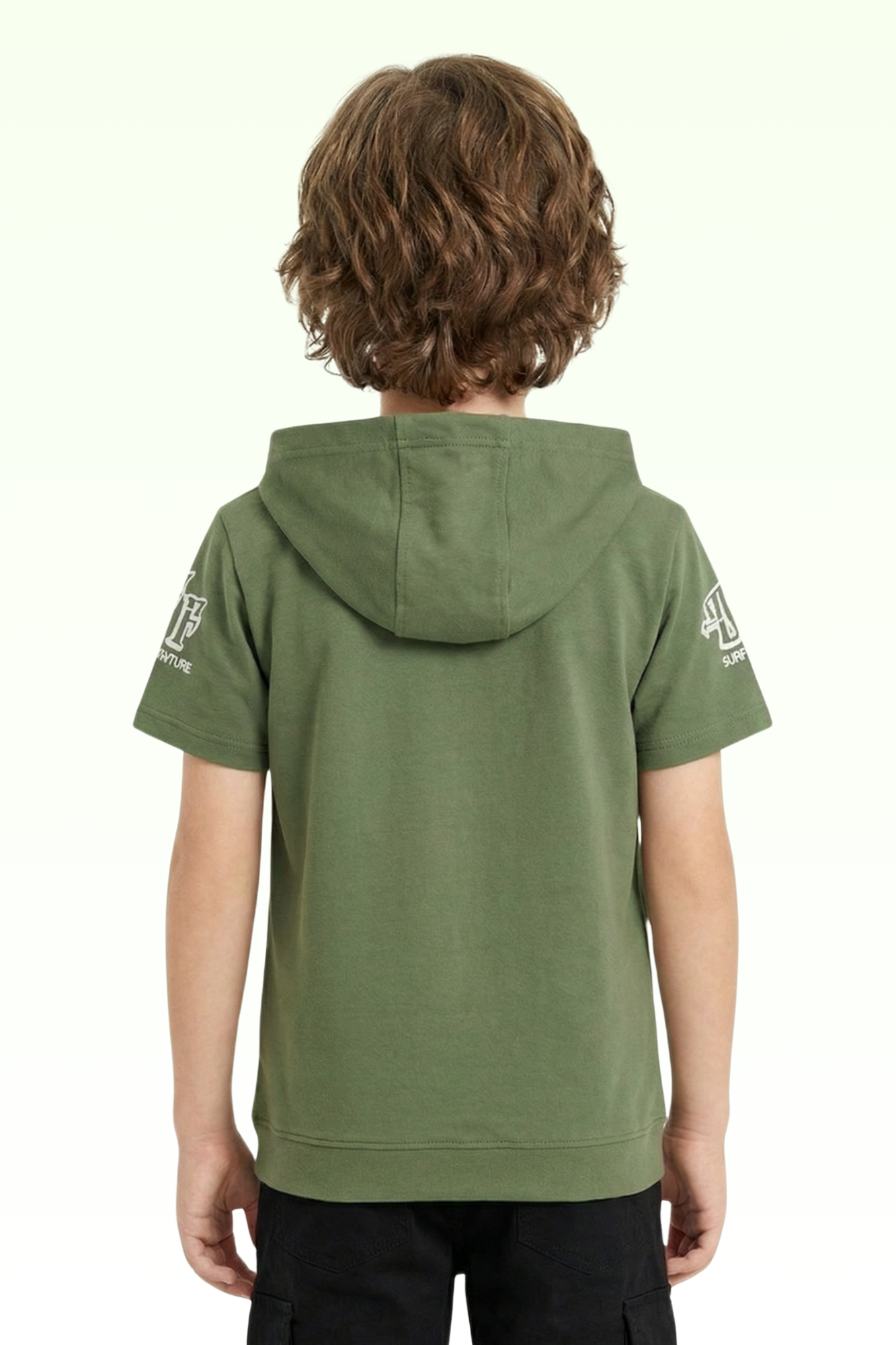 Green Graphic Print Hoodie for Boys