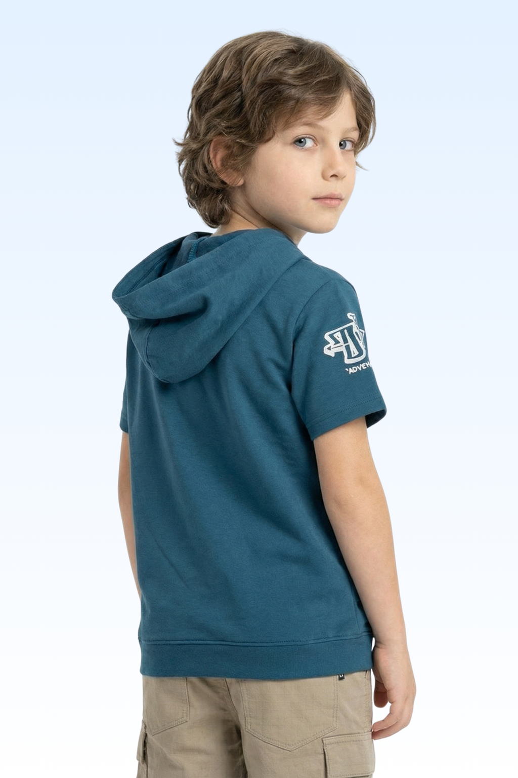 Navy Blue Graphic Print Hoodie for Boys