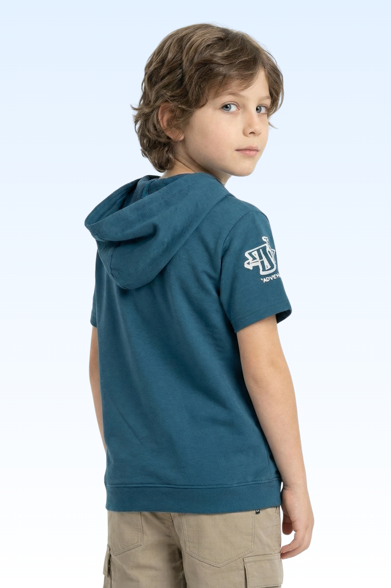 Navy Blue Graphic Print Hoodie for Boys